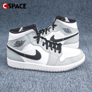 AIR JORDAN X Air Jordan 1 Mid AJ1烟灰灰白 篮球鞋 554724-092