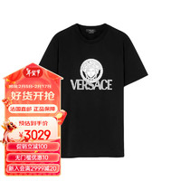 范思哲（VERSACE）男士黑色柔软棉质白灰色美杜莎图T恤 M