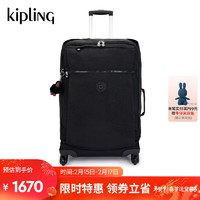 Kipling男女款2024春季新款大容量旅行箱行李箱拉杆箱DARCEY M 深黑色