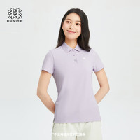 KOLON SPORT可隆户外女子速干打底短袖T恤运动防晒保罗弹力POLO衫 LKPT4ST520-LA 薰衣草紫 160/S