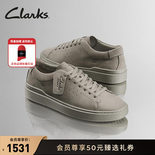 Clarks其乐艺动系列男款小白鞋街头潮流舒适运动鞋休闲滑板鞋 灰色 261761327 40
