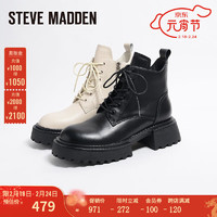 史蒂夫·马登 STEVE MADDEN思美登冬休闲粗跟圆头马丁靴短筒靴女TAIMI 黑色 37