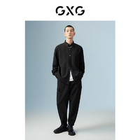GXG 男装 商场同款黑色收口工装长裤 22年秋季新品波纹几何系列
