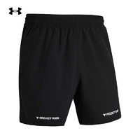 安德玛（UNDERARMOUR）春夏Project Rock强森Ultimate男子5英寸训练运动短裤1384217 黑色001 XL