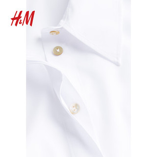 H&M2024春季女装镂空刺绣衬衫1227396 白色 155/80A