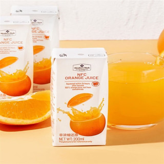 MM西班牙NFC橙汁200ml鲜果原榨 非浓缩还原小包装 尝鲜拆分装2瓶