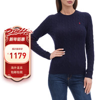 拉夫劳伦 RALPH LAUREN秋冬款女士针织圆领套头毛衣 海军蓝 M 蓝色 蓝色M