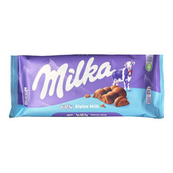 Milka 妙卡 牛奶夹心巧克力 进口气泡巧克力 休闲食品 办公室零食 宿舍零食 气泡牛奶巧克力100g