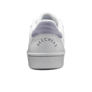 斯凯奇Skechers女款板鞋足弓支撑轻便舒适运动休闲鞋158807 白色/灰色/紫色/WGLV 37.5
