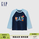 Gap 盖璞 男幼童冬季新年款LOGO纯棉长袖T恤儿童装龙年宽松上衣选大一码