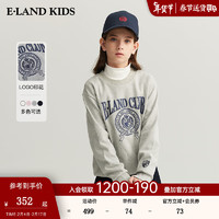 E·LAND KIDS【云柔棉】童装2024年早春男女童美式圆领卫衣 M/Grey麻灰色/18 130cm