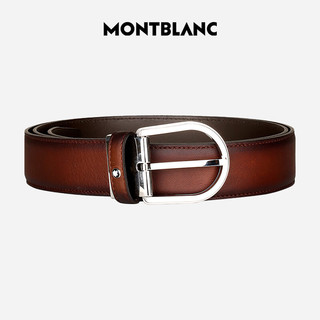 MONTBLANC 万宝龙 男士牛皮革针扣腰带 118413 深咖色 118