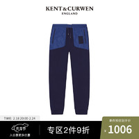 KENT&CURWEN 肯迪文 KC玫瑰刺绣纯棉收口运动休闲裤男K46O3EI011 深蓝（尺码偏大） XL