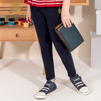 IVY HOUSE常春藤女童装春秋款休闲打底裤儿童百搭修身宝宝纯棉弹力保暖长裤 深蓝 140cm