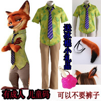 粉童疯狂动物城衣服 狐狸尼克儿童成人动漫cosplay服装万圣节漫展COS 3XS 衬衣+领带