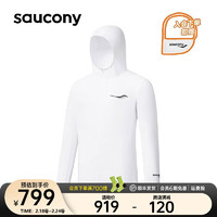 saucony 索康尼 轻量外套男轻薄防风跑步外套春季新品防晒冲锋衣 白色 L(175/96A)