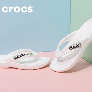 卡骆驰（crocs）拖鞋男女鞋 24夏季运动休闲鞋透气舒适柔软轻便经典人字拖男 207713-100 M5W7/23cm/37-38 W5(34-35/220mm)