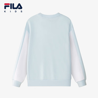 FILA 斐乐儿童服装上衣2024春冬新款女中大童抗菌圆领套头卫衣 浮沉蓝-LB 1