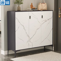 唐辑鞋柜鞋架门口多层家用鞋子收纳柜玄关鞋柜80长大理石纹-指纹锁 大理石纹宽0.8米【指纹锁】