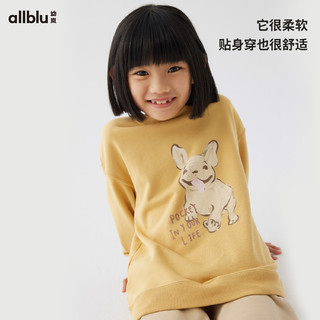 幼岚（ALLBLU）幼岚24春儿童印花卫衣 落叶黄 120cm