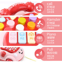 贝木惠（beimuhui）儿童玩具电话机仿真座机早教婴儿6个月以上宝宝1一岁 电池升级版大号钢琴音乐电话粉(