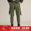 AK男装轻复古系列百搭直筒罗纹收脚口合体版休闲裤男士1912204 军绿 40