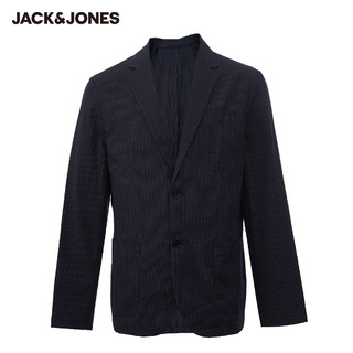 杰克琼斯 男士修身条纹长袖西服休闲外套