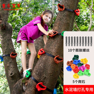 童乐宝贝 幼儿园户外攀岩墙岩点家用爬石攀爬架钉拉紧器玩具儿童爬树 5个爬石+10个水泥墙螺丝