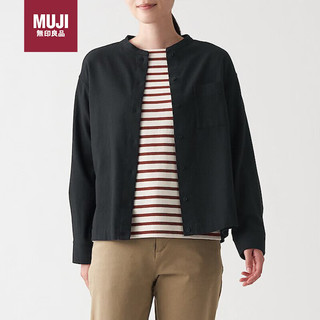 MUJI 無印良品 无印良品（MUJI）女式 法兰绒 立领衬衫 炭灰色 M