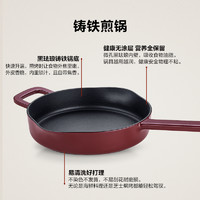 Fissler 菲仕乐 Moments食光系列铸铁煎锅家用厨具通用 食光系列24cm铸铁煎锅-勃艮第红