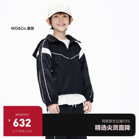 little MO&Co.加绒防风 little moco童装23冬装男女童运动风夹克外套 黑色 120/56