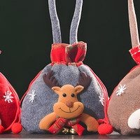 酷依宝 圣诞节苹果袋1个 圣诞老人礼物袋平安夜幼儿园糖果袋礼品袋