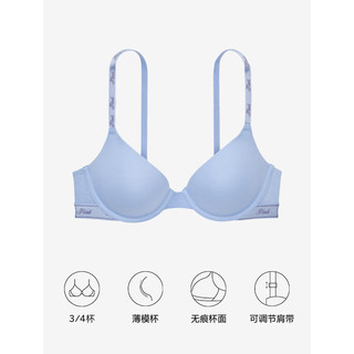 VICTORIA'S SECRET PINK 3/4罩杯性感薄衬垫文胸胸罩女士内衣 53M1海洋蓝 11243222 36C 36/80C