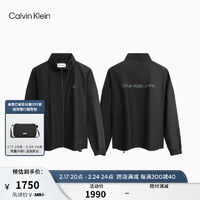 Calvin Klein Jeans24春夏男士简约字母印花运动休闲立领外套J326072 BEH-太空黑 M