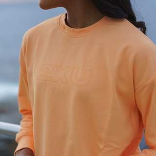 2XU2XU Form系列法式毛圈运动卫衣女内搭圆领套头跑步运动卫衣 杏黄色/白色 XS