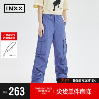 INXX 英克斯 Standby 潮牌春宽松打褶休闲裤工装裤XME1230242 蓝色 S