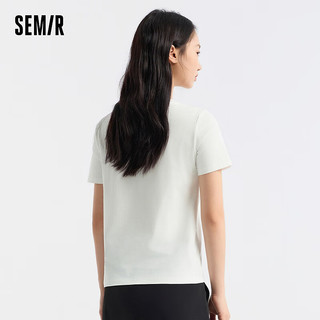 森马（Semir）森马短袖T恤女纯色基础修身夏季2024圆领上衣百搭 本白10102 160/84A/M