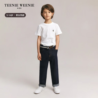 Teenie Weenie Kids小熊童装24春夏男女童纯棉基础款圆领T恤 中灰色 160cm