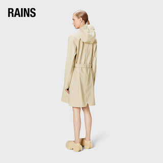 RainsRains 女士休闲防水风衣 时尚简约中长款雨衣外套 Curve W Jacket 沙丘黄 XS