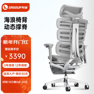 有谱G20 人体工学椅办公椅电竞电脑椅舒适久坐家用老板椅 灰框灰网加脚踏