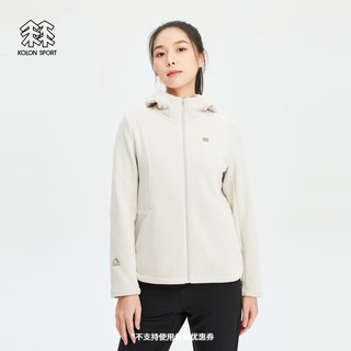 KOLON SPORT可隆抓绒夹克女户外运动保暖抓绒衣露营透汽连帽夹克 LKFJ4SN174-OT 燕麦灰 175/XL