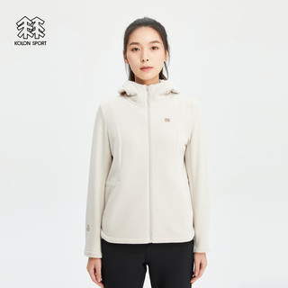 KOLON SPORT可隆抓绒夹克女户外运动保暖抓绒衣露营透汽连帽夹克 LKFJ4SN174-OT 燕麦灰 175/XL