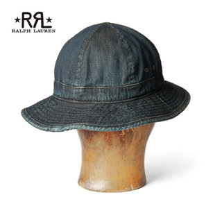 RRL男女同款 经典款靛蓝牛仔布渔夫帽RL90223 400-蓝色 S