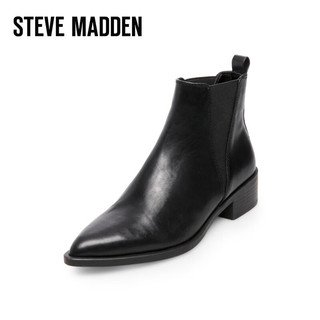 STEVE MADDEN/思美登冬季新款舒适尖头短靴女时装靴潮靴 JERRY 黑色 34
