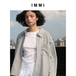 IMMI超薄精纺长袖夹克上衣132JK025X 白色 0