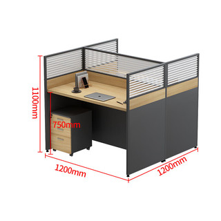 埔盾职员办公桌椅组合现代简约屏风卡座工位电脑桌工字型双人位含柜