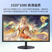 灵蛇 电竞显示器高清输出办公笔记本外接扩展显示屏 磨砂黑24英寸1080P-75hz