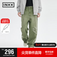 英克斯（inxx）Standby 潮流复古休闲宽松直筒牛仔裤长裤XME1220238 军绿色-2 S