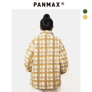 潘·麦克斯（PANMAX）PANMAX大码男装潮牌休闲夹克羊羔绒外套格纹加肥加大PBCF-JK0031 绿色 L