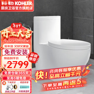 KOHLER 科勒 水漾系列 K-4165T-S-0 连体式马桶 400mm坑距